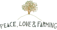 Peace, love, and farming logo