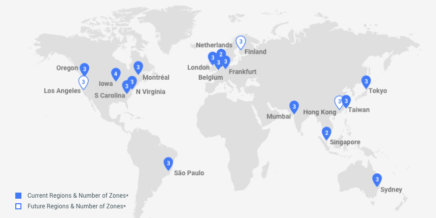 GCP Regions 2018