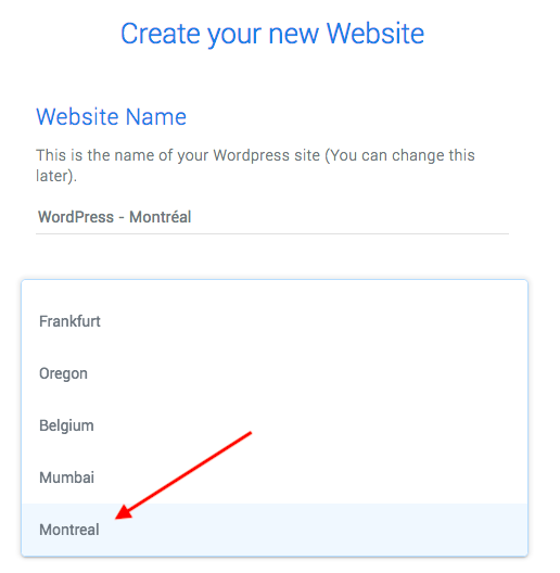Host a WordPress site in Montreal