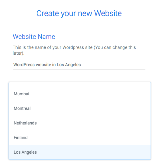 Create a WordPress site on GCP Los Angeles